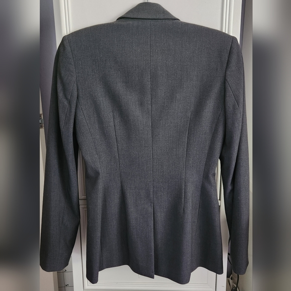 Calvin Klein Gray Double-Breasted Blazer Size 2 - Picture 4 of 6